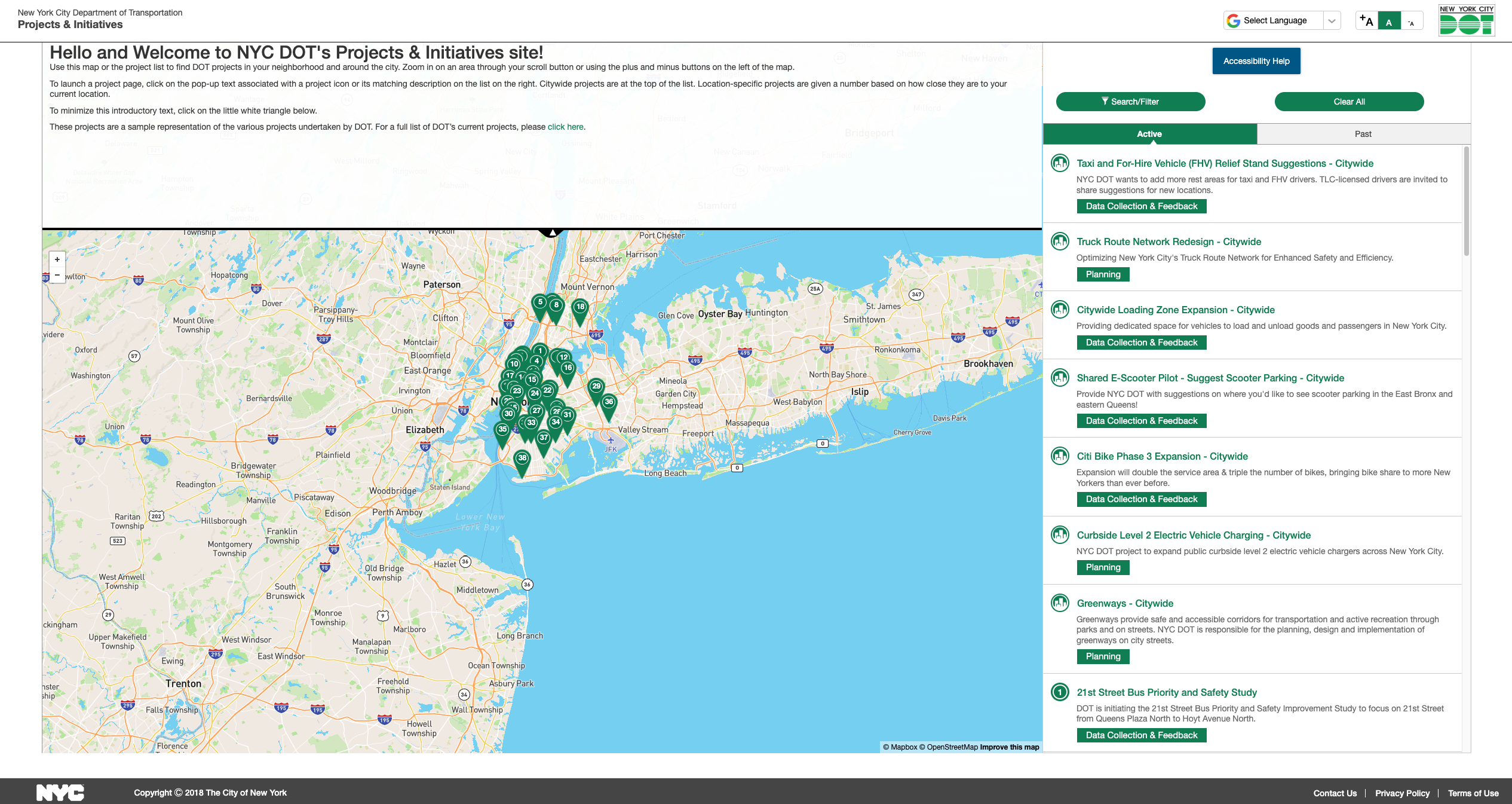 NYC DOT Projects & Initiatives