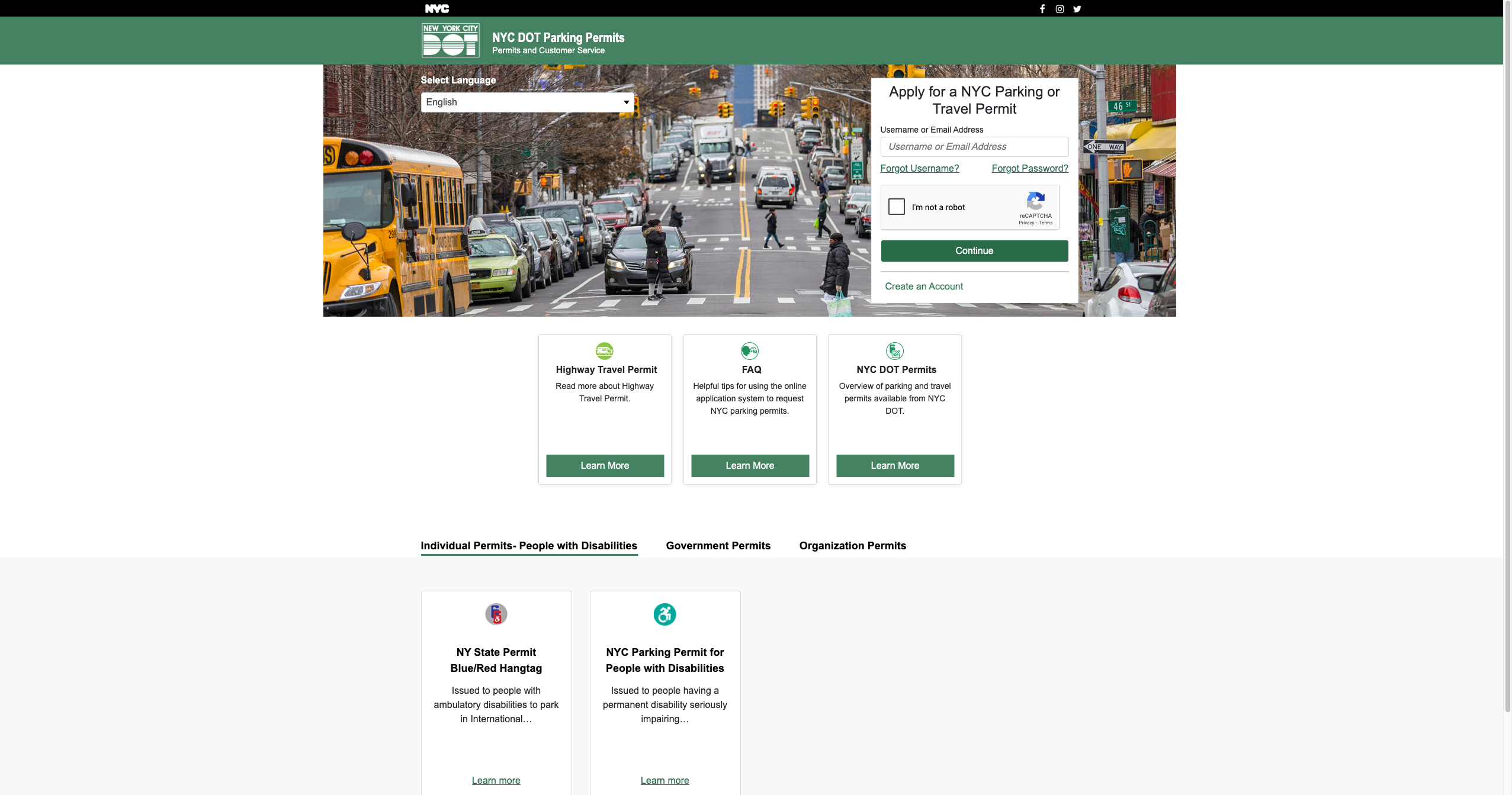 NYC DOT Parking Permits