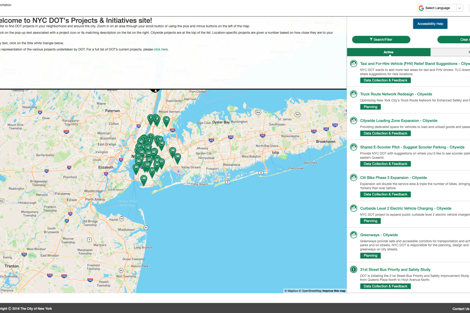NYC DOT Projects & Initiatives