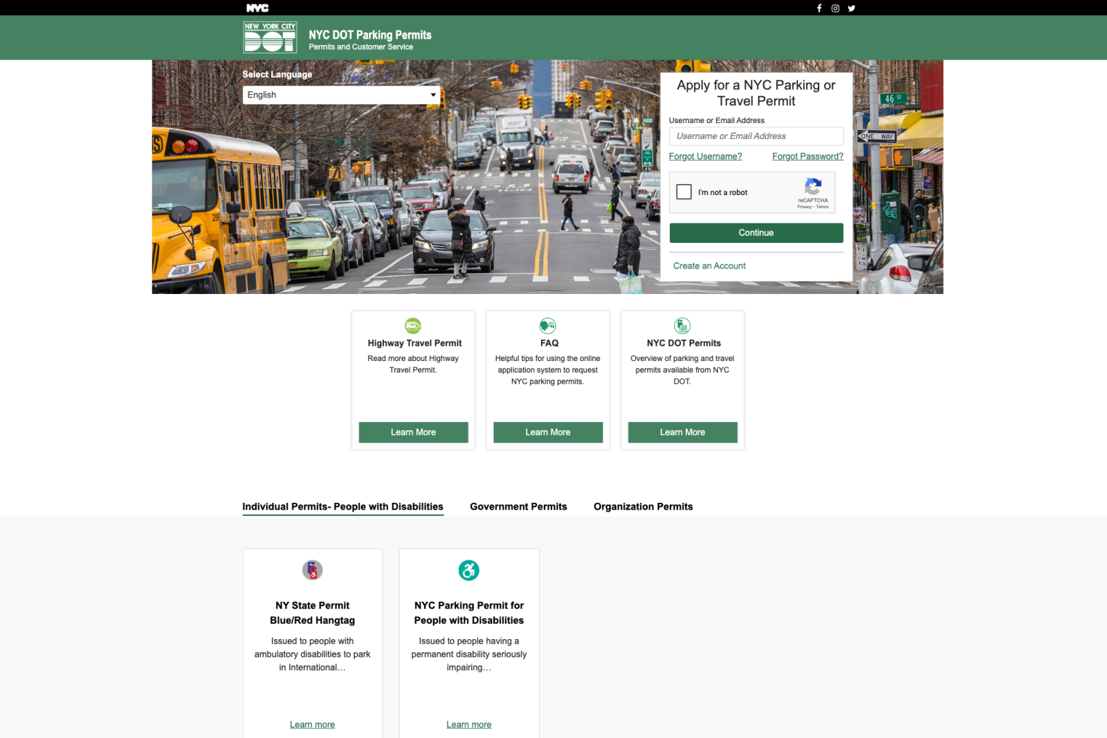 NYC DOT Parking Permits